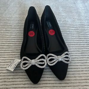 New - Jones New York Black loafer with rhinestone bows